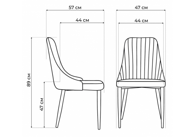 Стул на металлокаркасе Kora white / gray (47x57x89)
