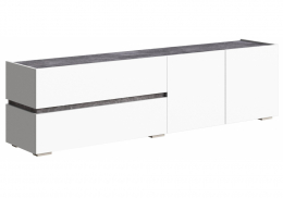 ТВ-тумба Атлон белый / бетон темный (180x37x49)