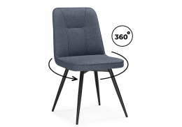 Стул на металлокаркасе Texas 3 поворотный синий / черный (46x57x86)