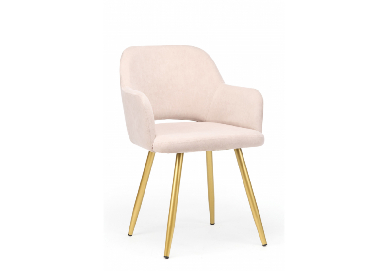 Стул на металлокаркасе Эолин латте (glory 10) / золотой (54x61x80). 
