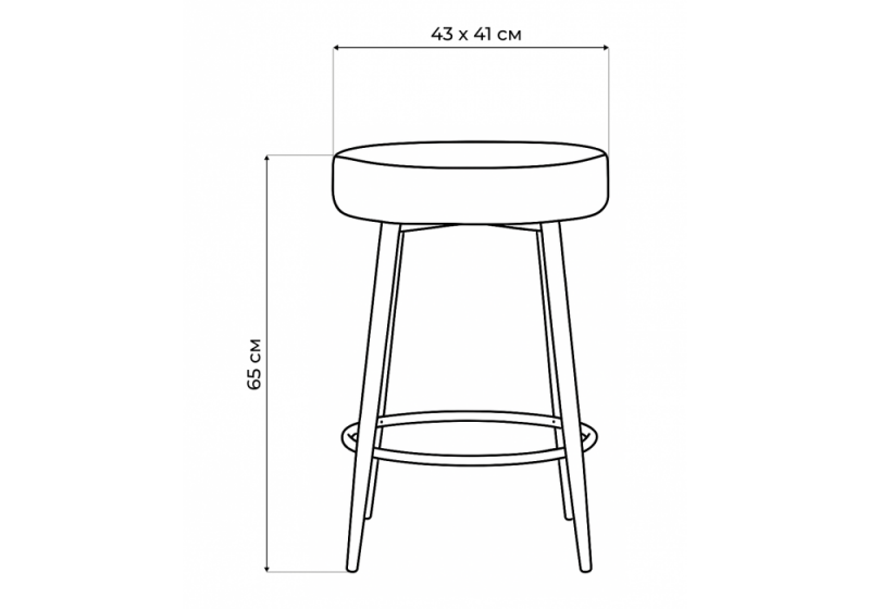 Барный стул Plato white fabric (43x43x65)