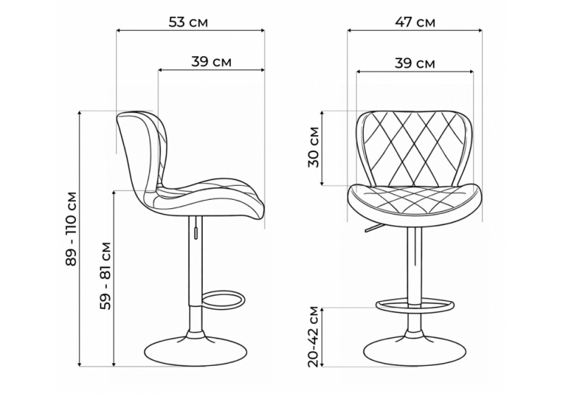 Барный стул Porch black / chrome (47x53x89)