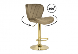 Барный стул Porch dark beige / golden (47x53x89)